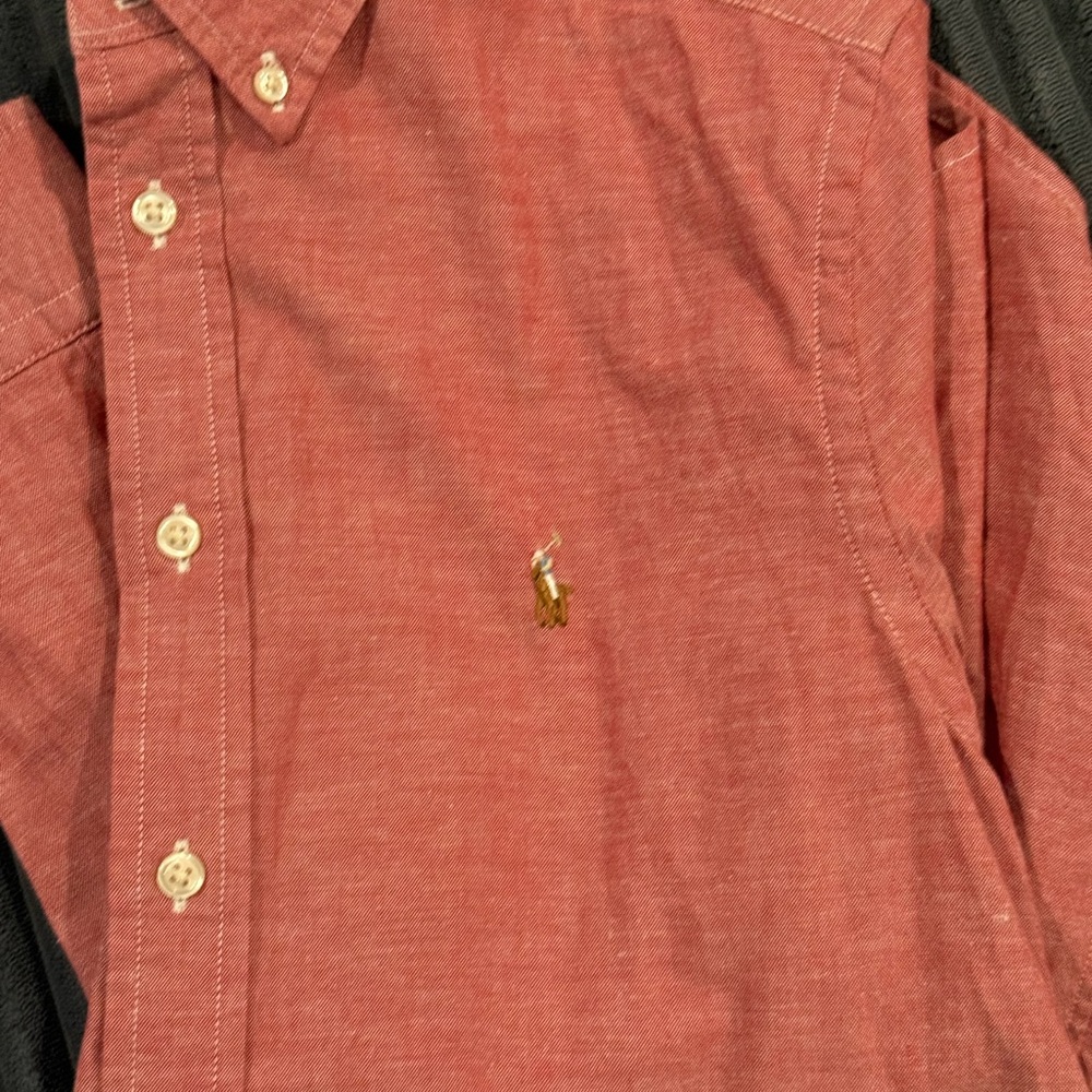 Ralph Lauren Red Button Down Shirt Casual Cotton